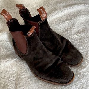 R.M. Williams woman’s Adelaide boots - low heel, brown suede 8M